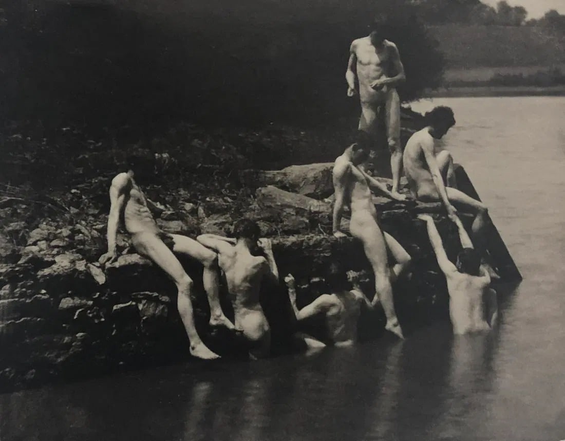 Thomas Eakins - Male Nude, Photo-Litho: THOMAS EAKINS(1884-1916), Male Nude, Photo-litho,6" x 7 1/2"