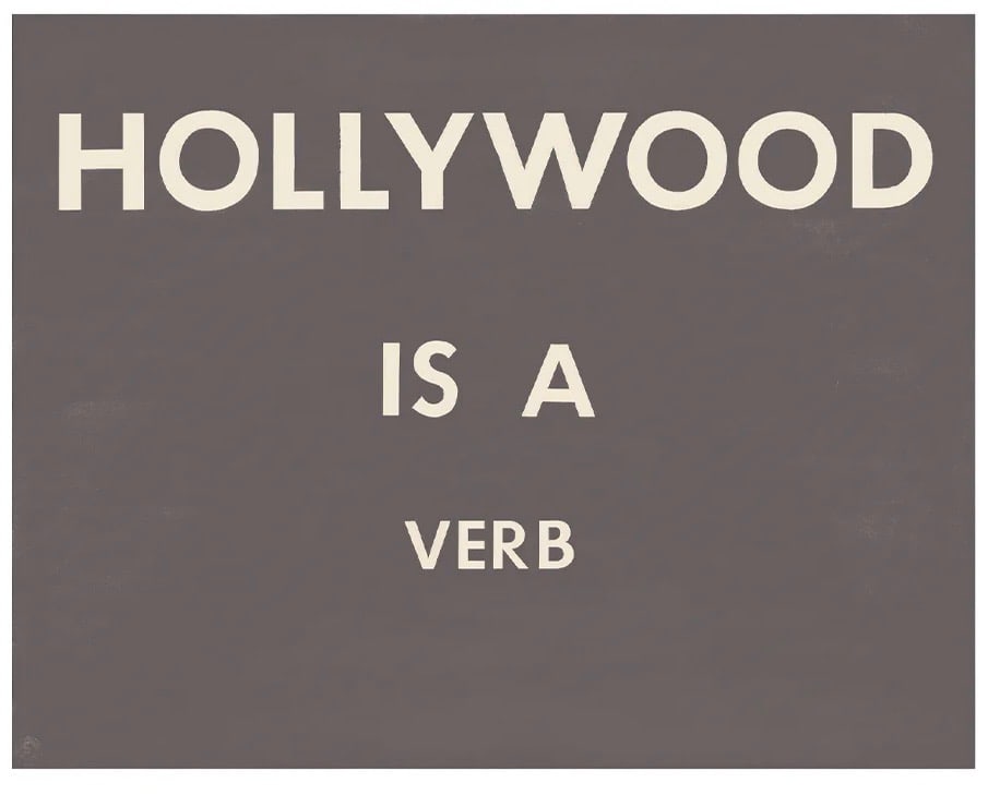 Ed Ruscha Hollywood Is A Verb offset lithograph: Measures 20 x 26 inches, 1979