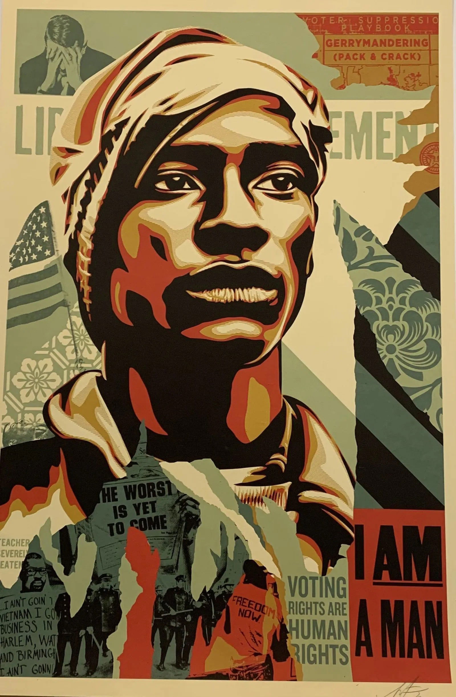 Shepard Fairey (I Am) Pencil Signed Offset Lithograph (1 of 1)