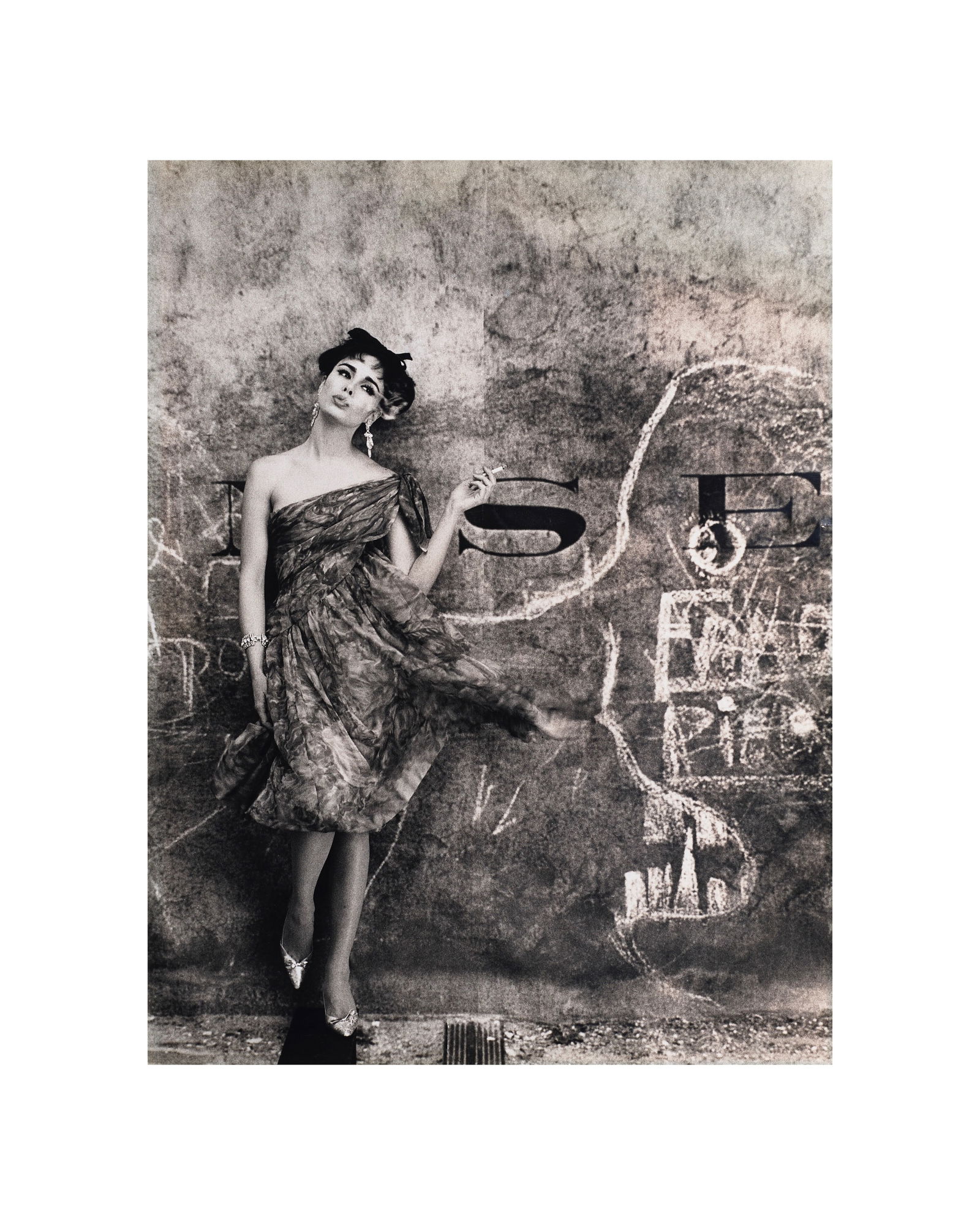 WILLIAM KLEIN (1928-2022) Model + Graffiti ,Paris (Vogue), 1961: Measures 23 x 19 inches, photo litho