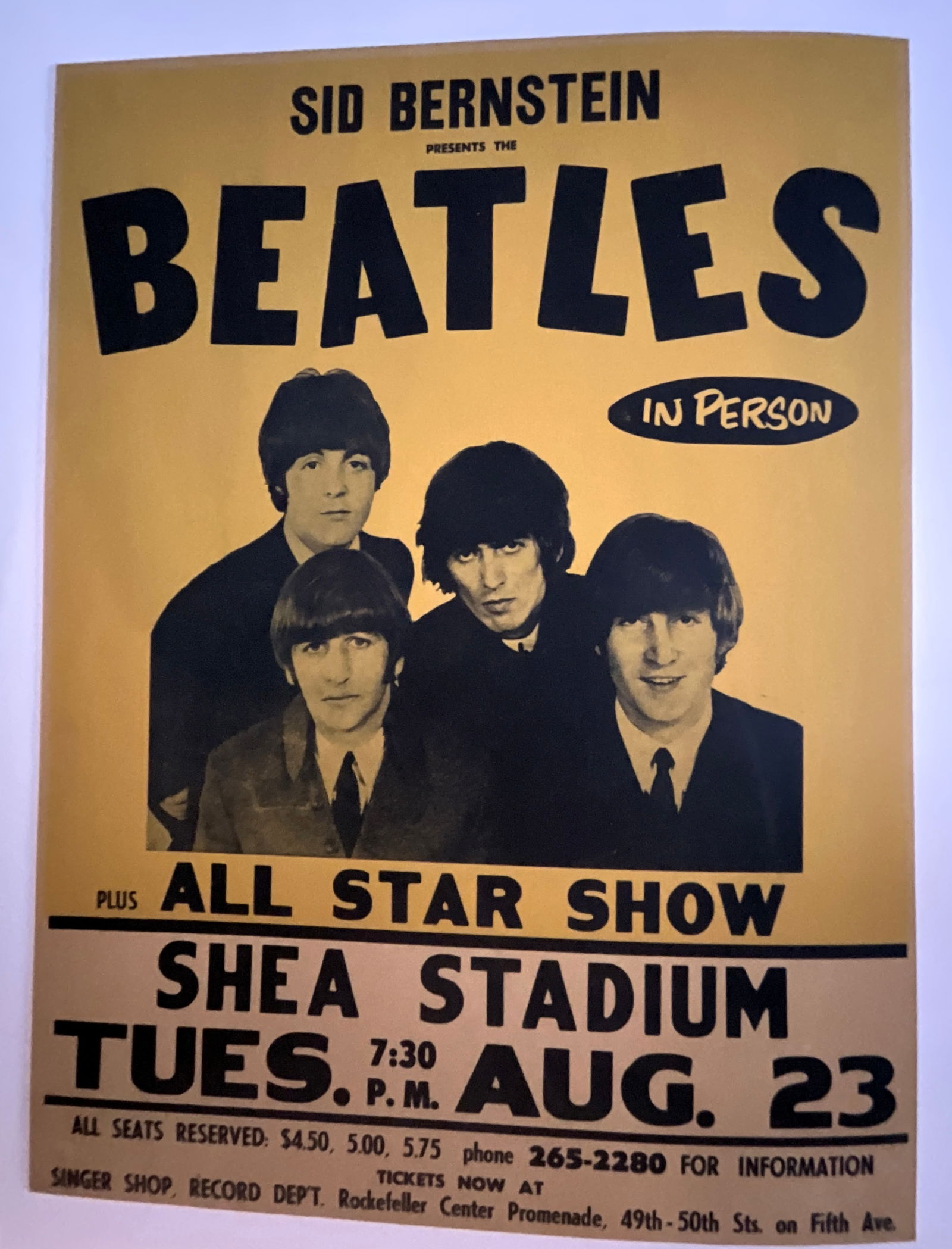 Beatles Shea Stadium concert poster (1 of 2)