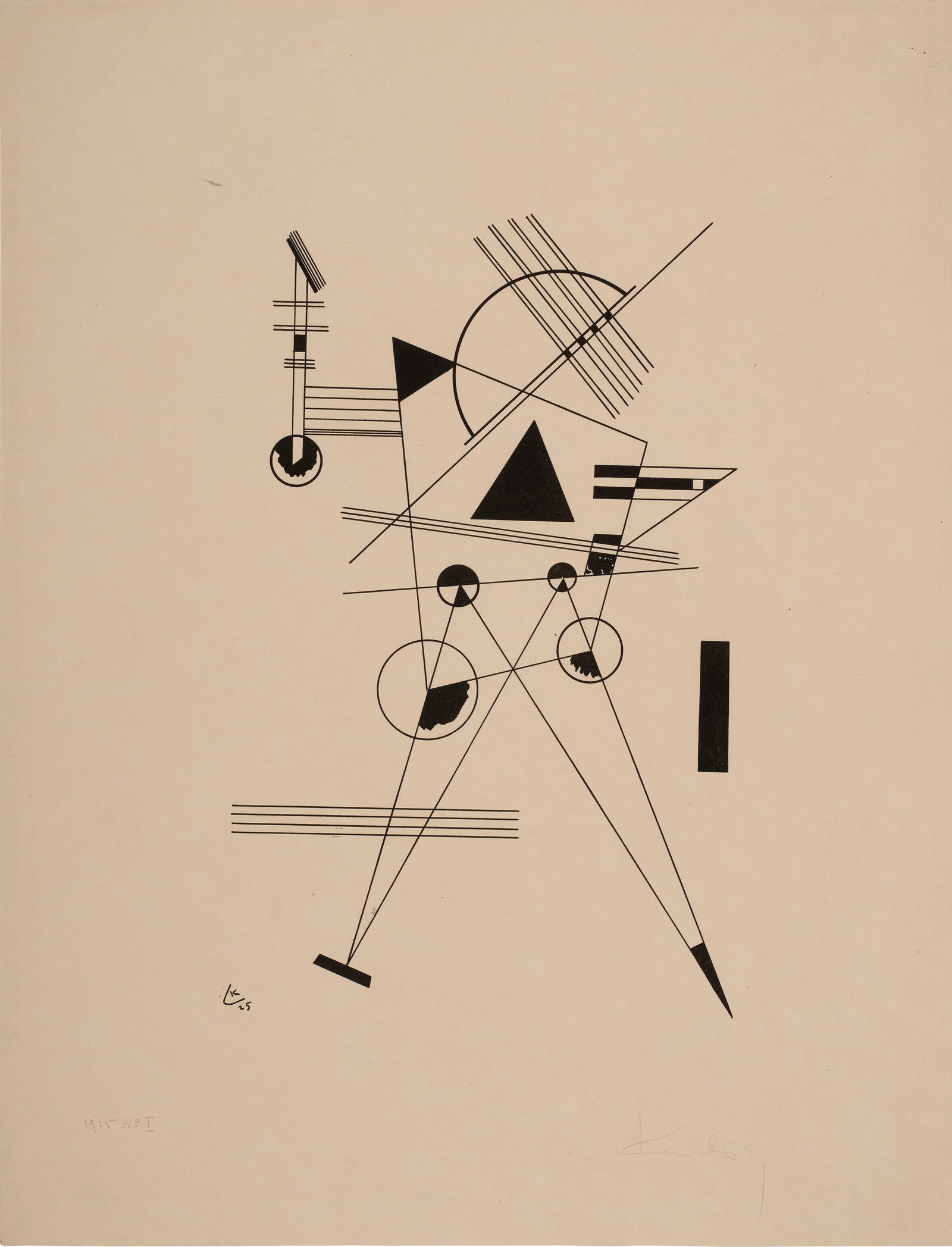 WASSILY KANDINSKY (1866-1944) Lithographie No 1: WASSILY KANDINSKY (1866-1944), Lithographie No. 1lithograph, on wove paper, signed, titled in the plate, measures 20 3/8 x 15 5/8 inches