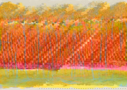 Wolf Kahn - Academy: Wolf Kahn - Academy. Print in colors. Measures: 24 x 18 inches.