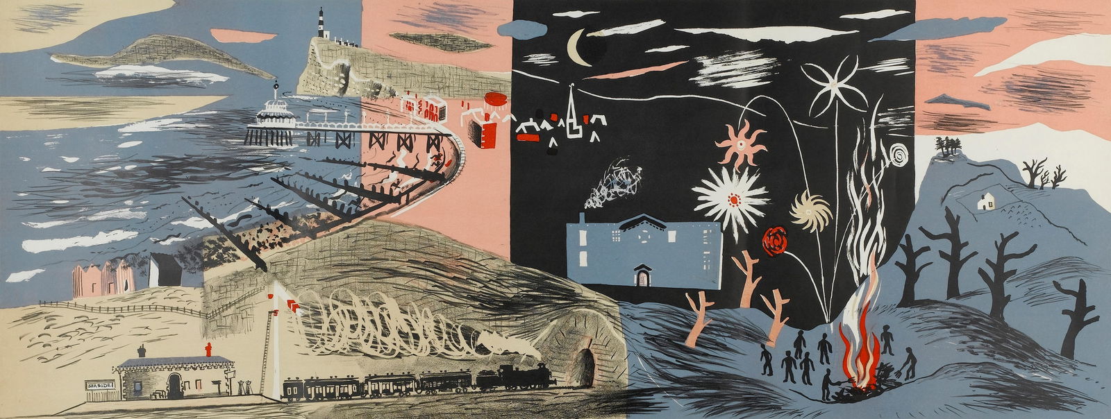 John Piper - Nursery Frieze: John Piper - Nursery Frieze. Print in colors. Measures: 18 x 47 inches.