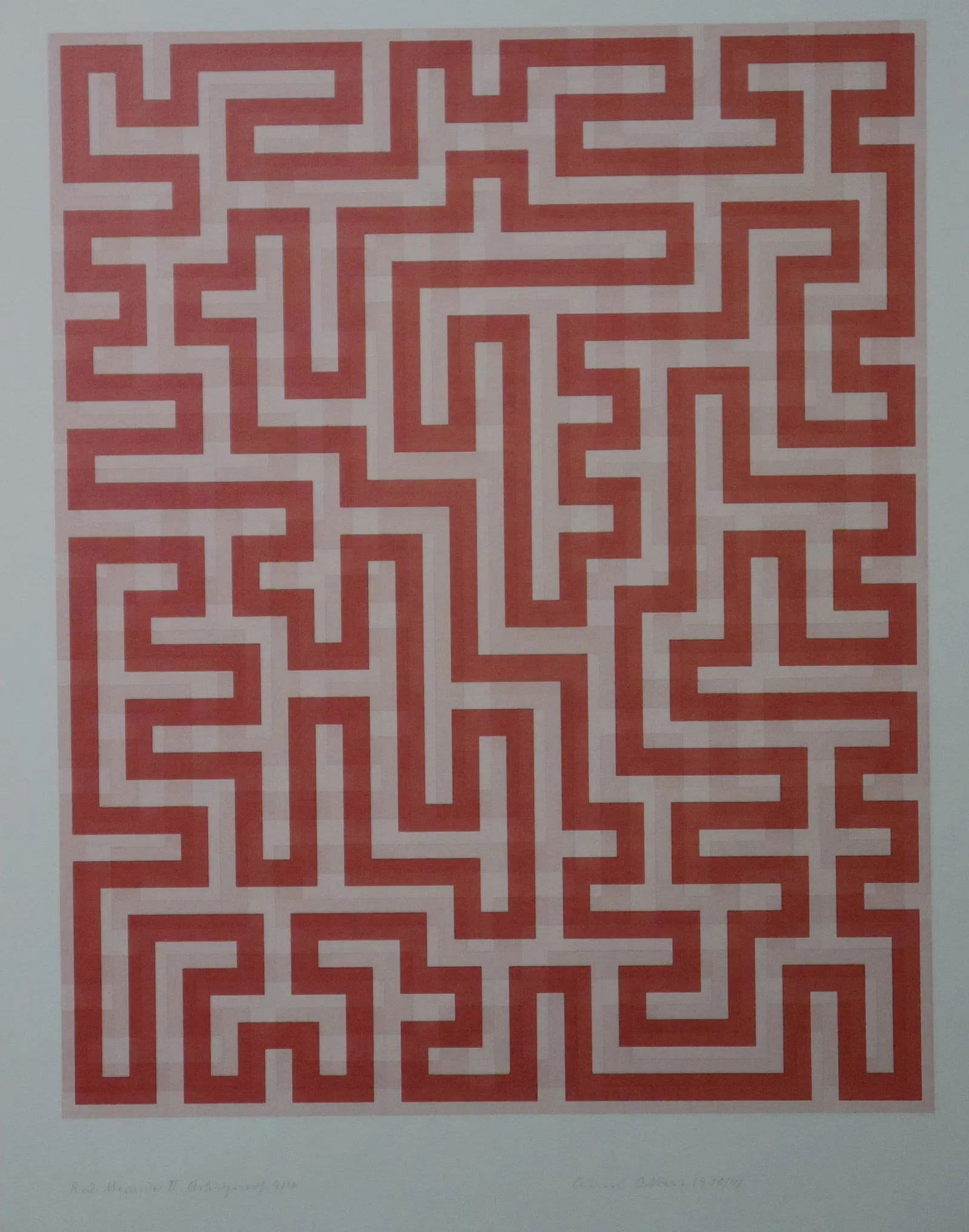 Anni Albers (German, 1899-1994): Anni Albers Untitled Offset Lithograph. Measures: 8 3/4 x 8 inches.