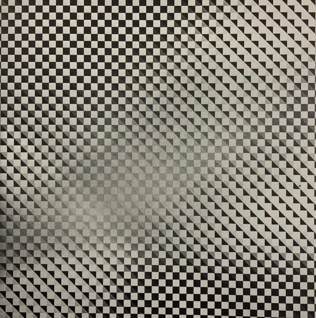 Bridget Riley (British, b. 1931): Bridget Riley Search 1970 Offset Lithograph. Measures: 7 1/4 x 7 1/4 inches.