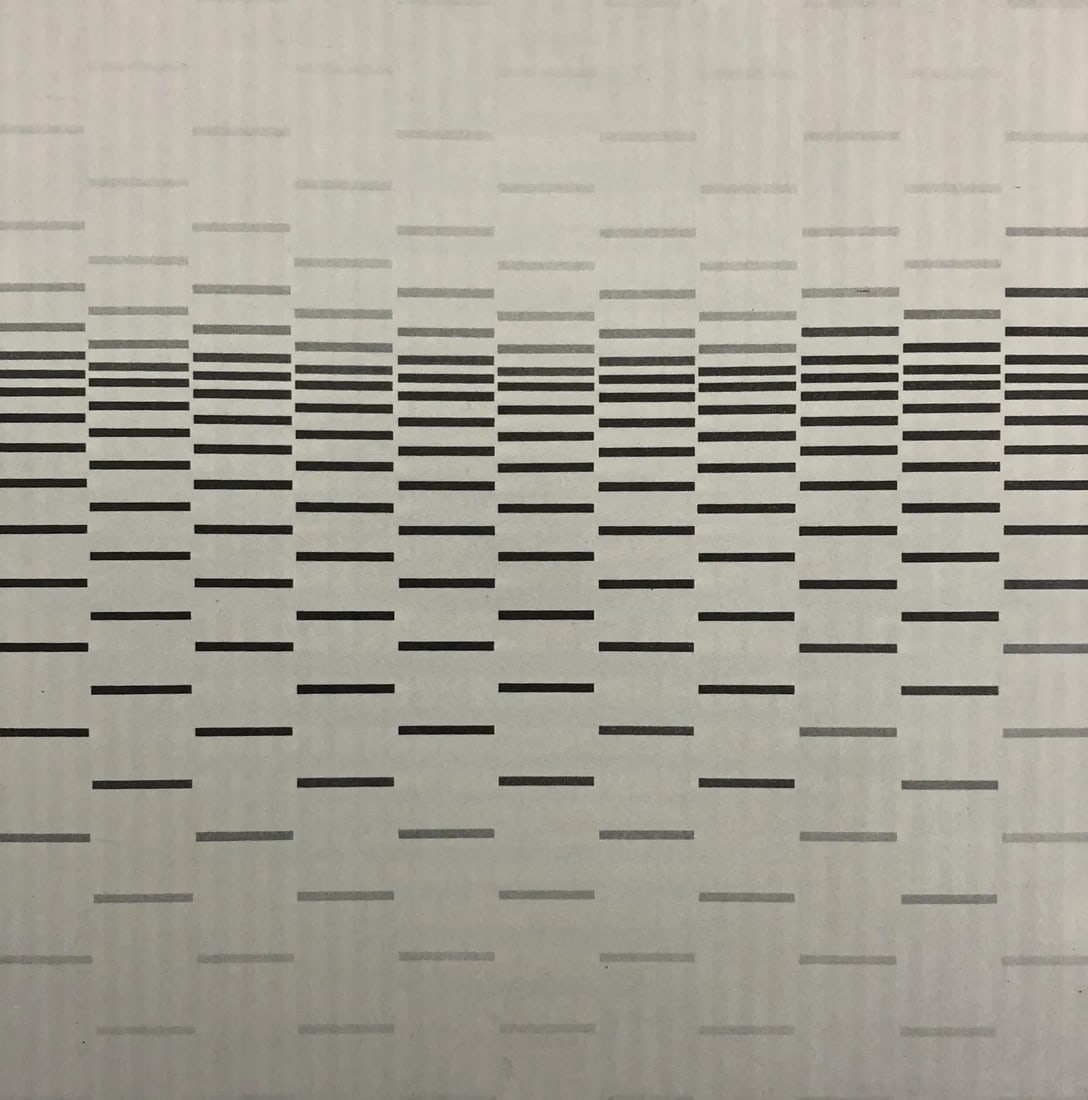 Bridget Riley Chill 1970 Offset Lithograph: Bridget Riley Chill 1970 Offset Lithograph. Measures: 7 1/2 x 7 1/2 inches.