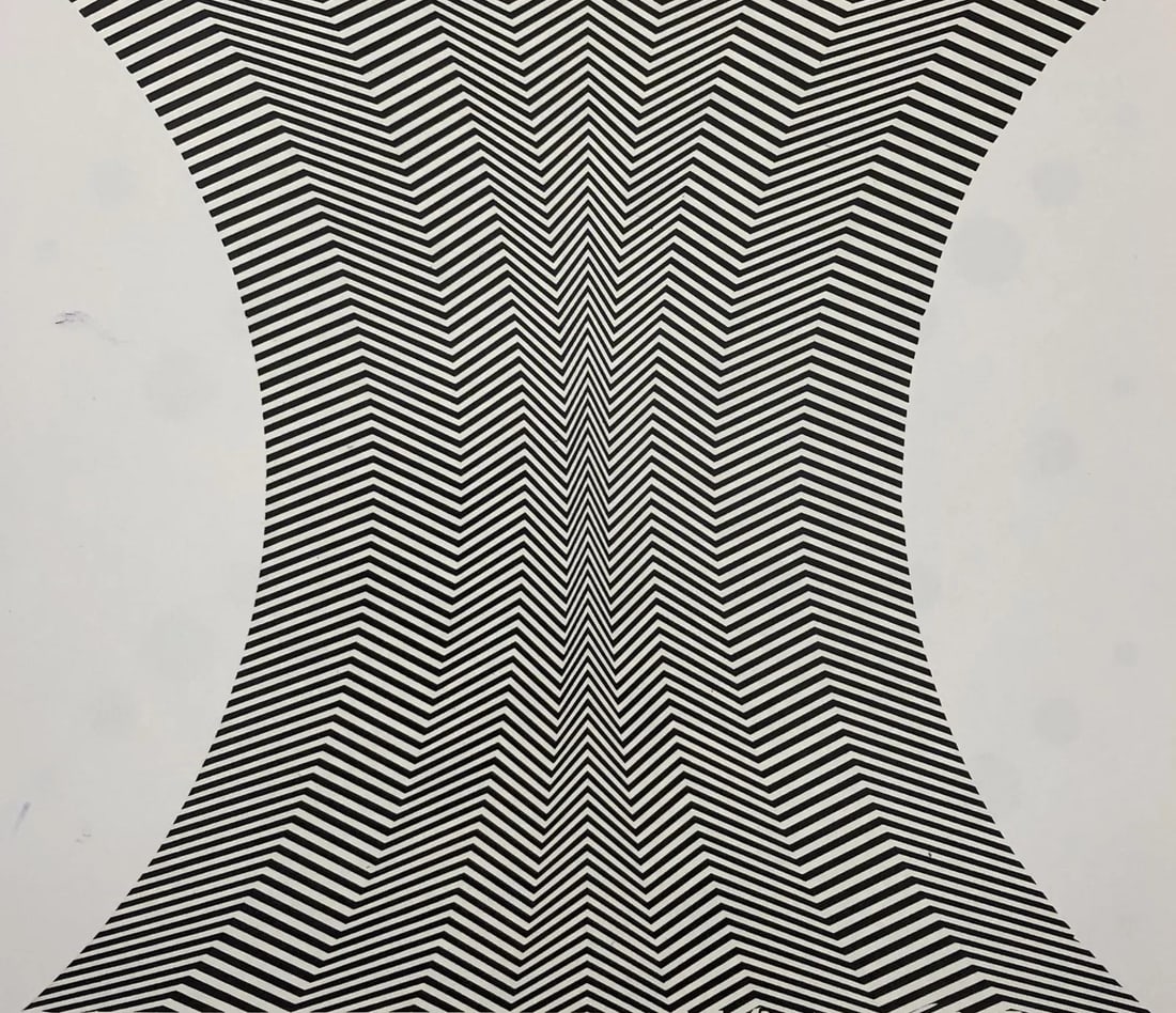 Bridget Riley (British, b. 1931): Bridget Riley Climax Offset Lithograph. Measures: 7 1/2 x 7 1/2 inches.