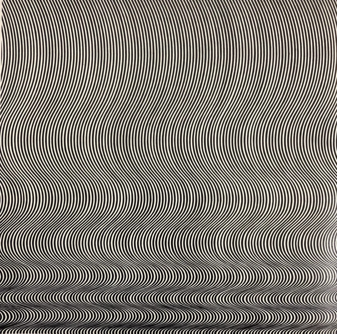 Bridget Riley (British, b. 1931): Bridget Riley Fall Offset Lithograph. Measures: 7 1/2 x 7 1/4 inches.