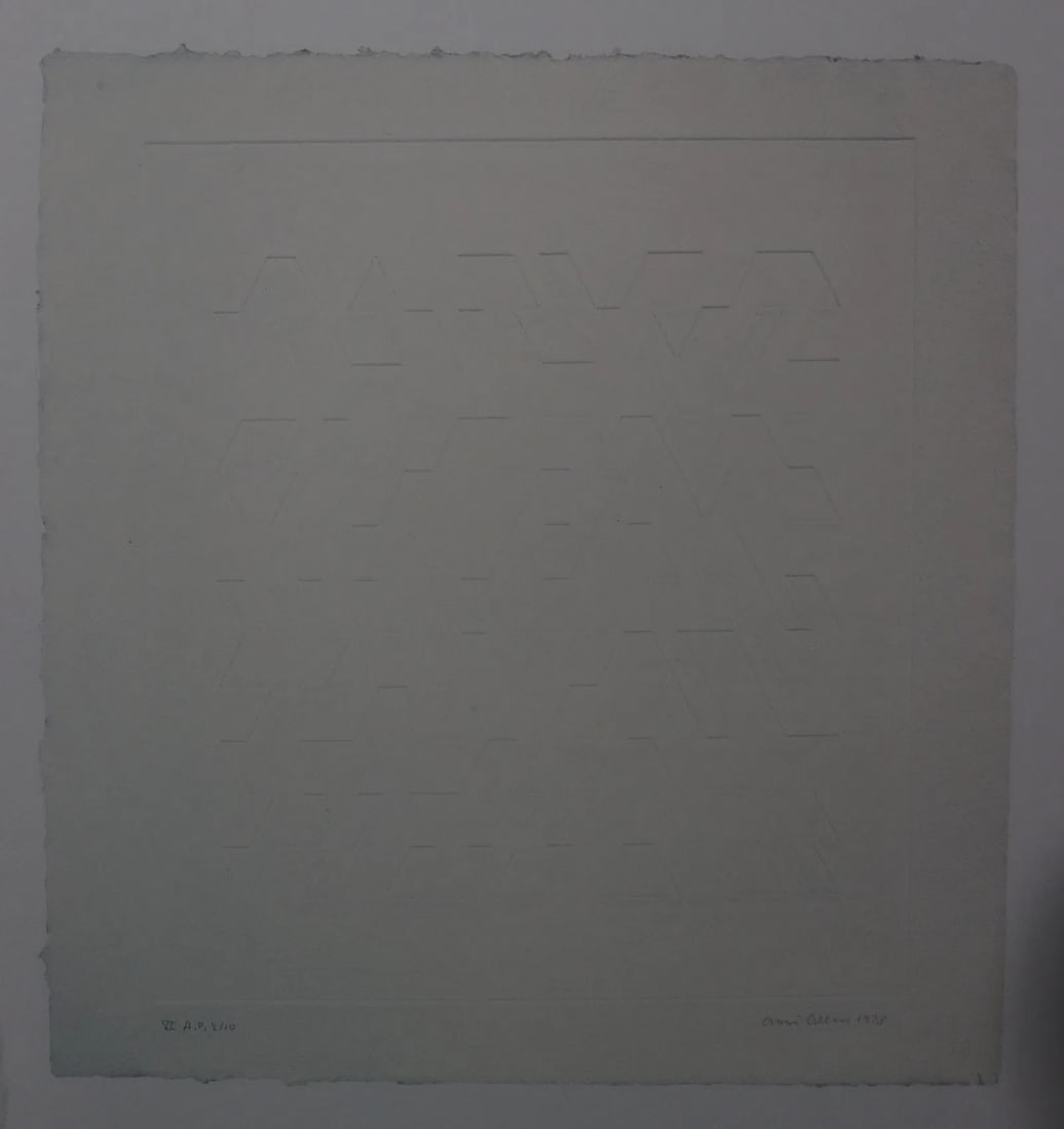 Anni Albers (German, 1899-1994): Anni Albers Untitled Offset Lithograph. Measures: 8 3/4 x 8 inches.