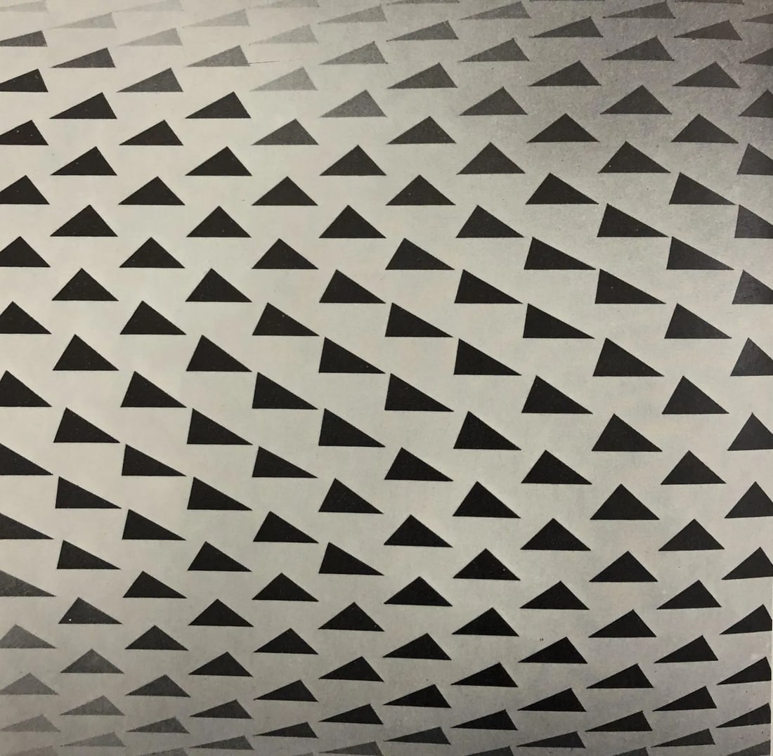 Bridget Riley (British, b. 1931): Bridget Riley Turn 1970s Offset Lithograph. Measures: 7 1/4 x 7 1/4 inches.