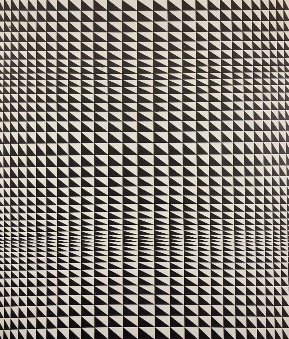 Bridget Riley (British, b. 1931): Bridget Riley Straight Curve Offset Lithograph. Measures: 7 1/4 x 6 1/4 inches.