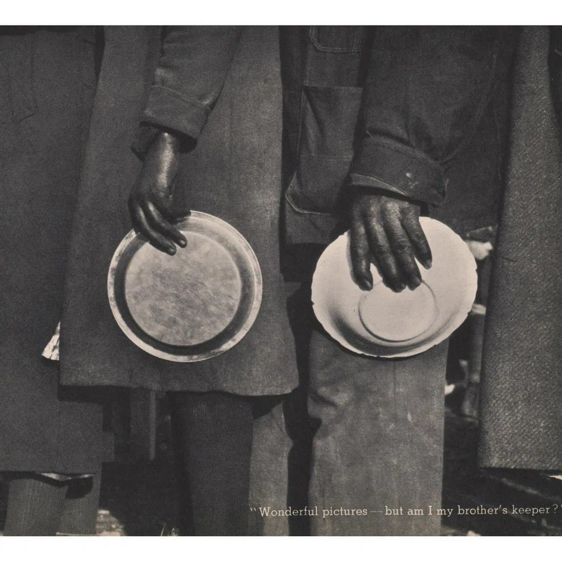 Walker Evans - Food Line, FSA picture: Walker Evans - Food Line, FSA picture. Gravure Print. Measures: 7 x 7 1/2 inches.