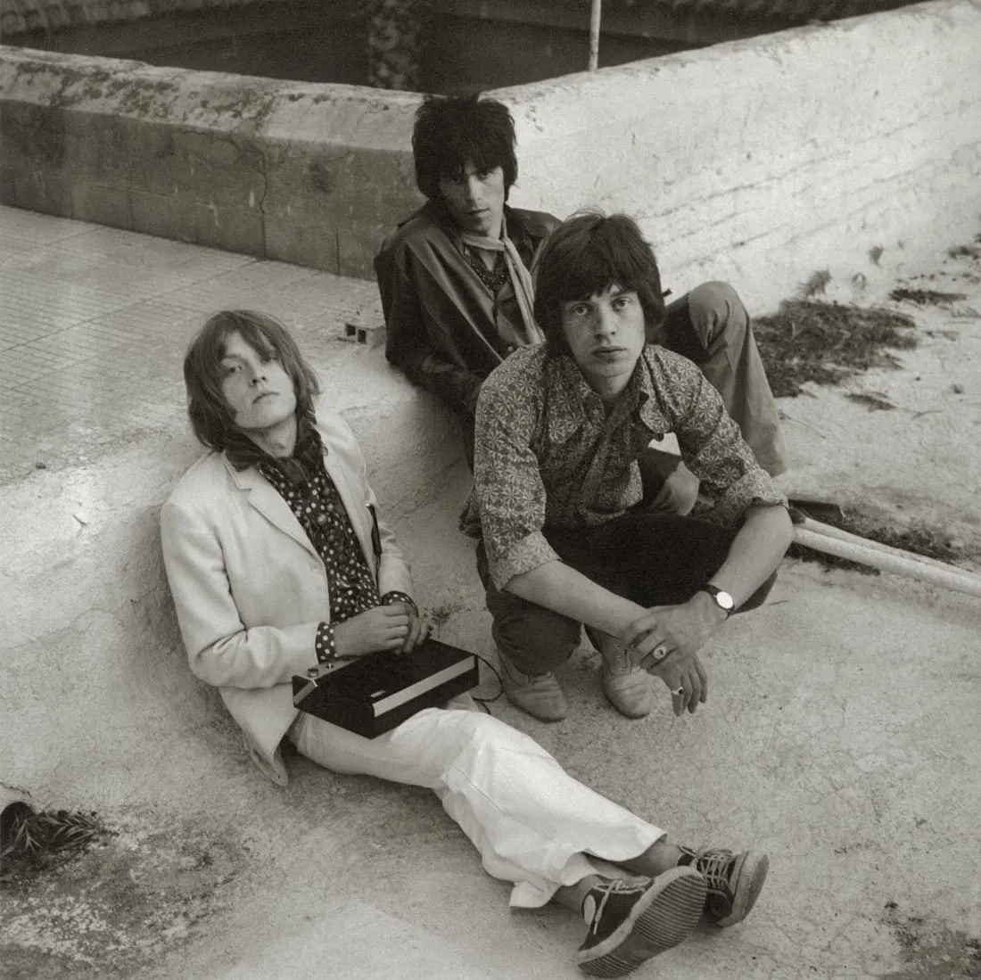 Cecil Beaton - Jagger, Jones, and Richards, Morocco: Cecil Beaton - Jagger, Jones, and Richards, Morocco. Photolitho. Measures: 10 x 10 inches.