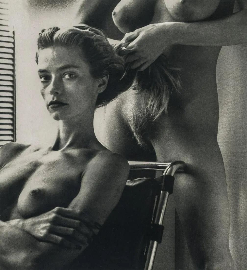 Helmut Newton - 2 Playmates, Hollywood, 1986: Helmut Newton - 2 Playmates, Hollywood, 1986. Photolitho. Measures: 7 1/2 x 8 inches.
