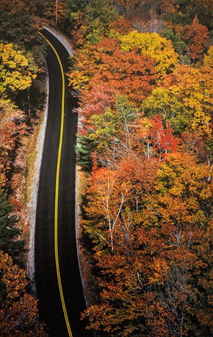 Jay Maisel - Autumn Highway: Jay Maisel - Autumn Highway. Photolitho. Measures: 6 1/4 x 9 1/3 inches.