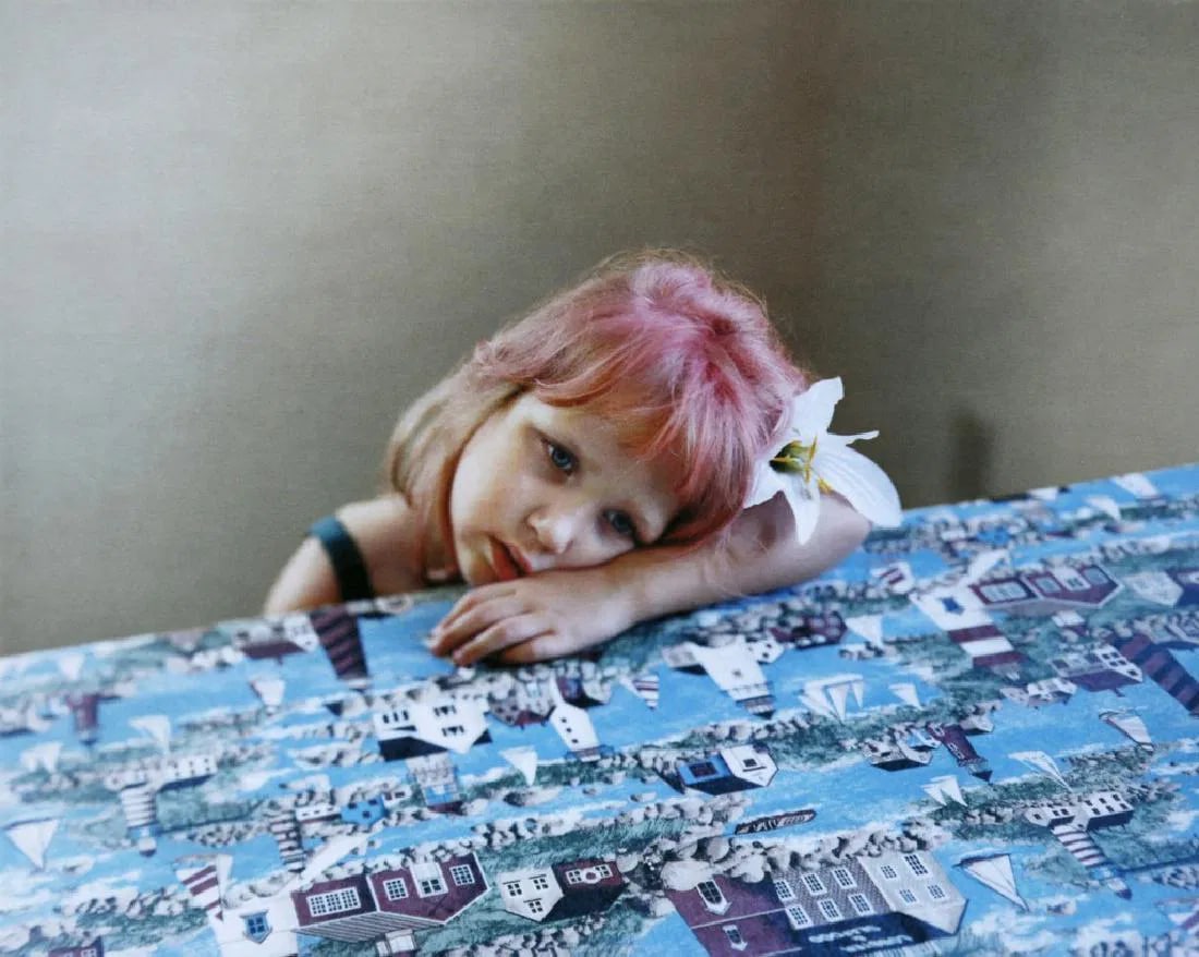 Alec Soth - Sydney, dreamy, pink haired. Florida, 2004: Alec Soth - Sydney, dreamy, pink haired. Florida, 2004. Photolitho. Measures: 7 1/2 x 6 inches.