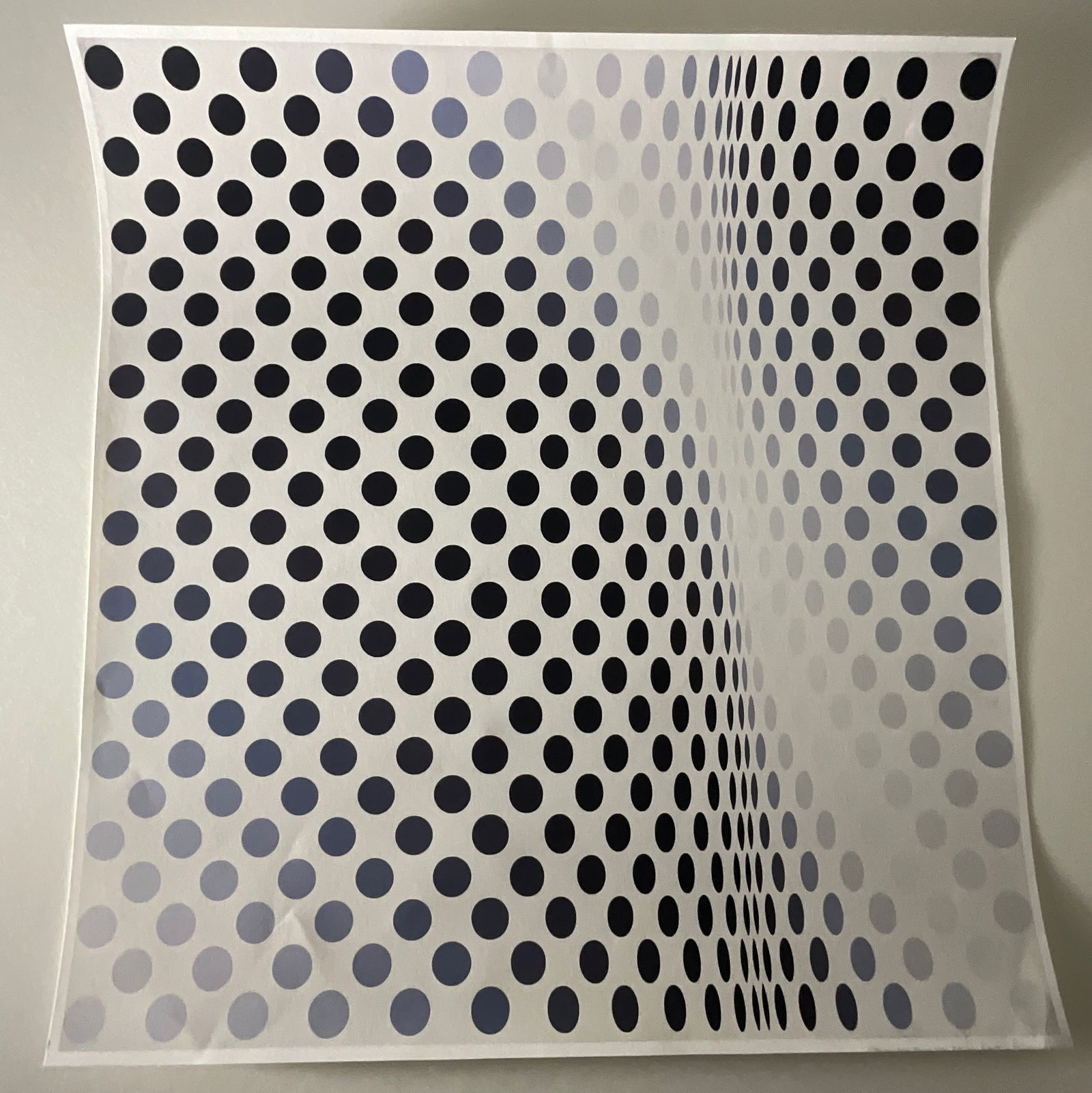 Bridget Riley offset lithograph: Measures approx 19.5 x 18.5 inches, unsigned