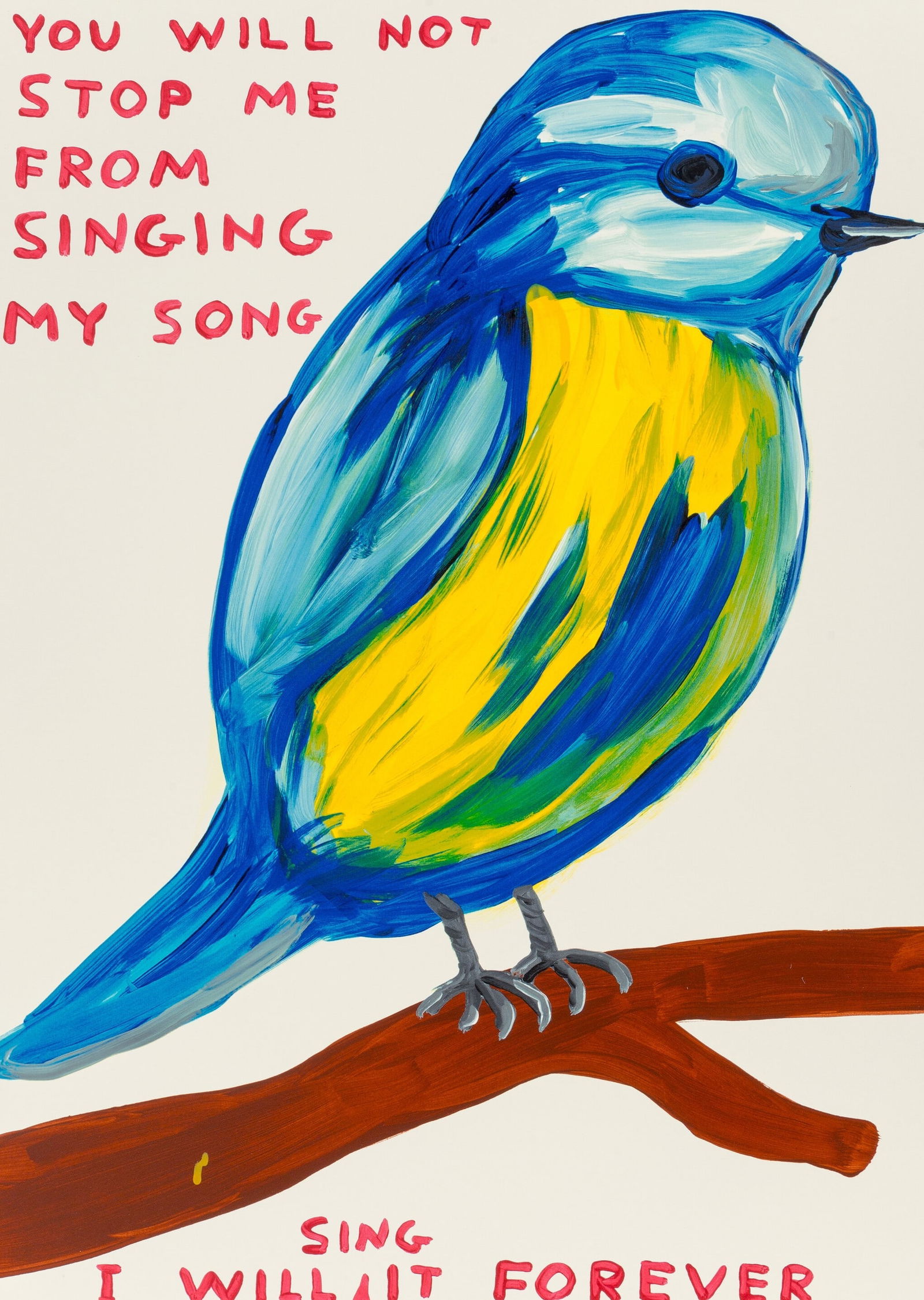 David Shrigley - You Will Not Stop Me From Singing My Song: David Shrigley - You Will Not Stop Me From Singing My Song. Measures: 30 x 22 inches. Unsigned, print in colors