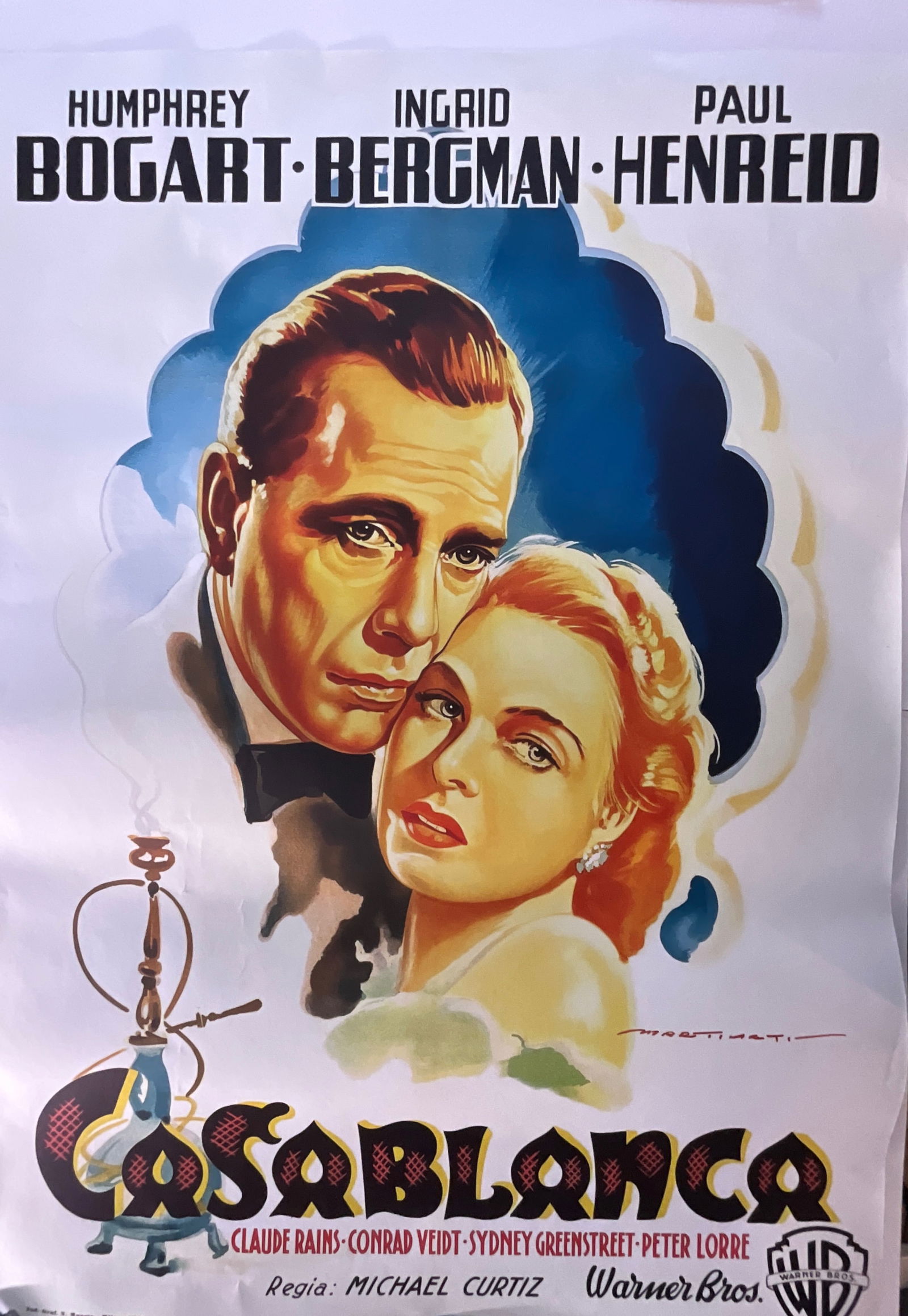 CASABLANCA MOVIE POSTER LINEN BACKED Humphrey Bogart (1 of 10)
