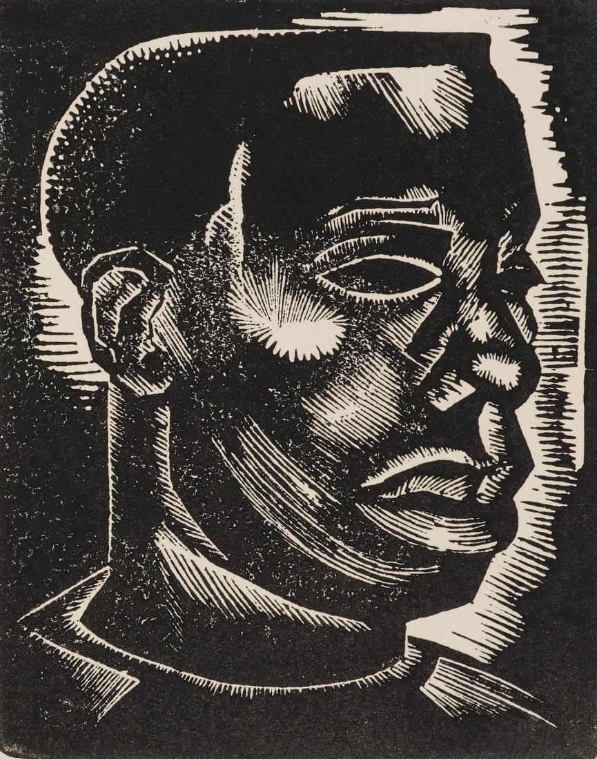 Hale Woodruff - Youth: Hale Woodruff - Youth. Measures: 4 x 3 1/2 inches.print in colors, unsigned