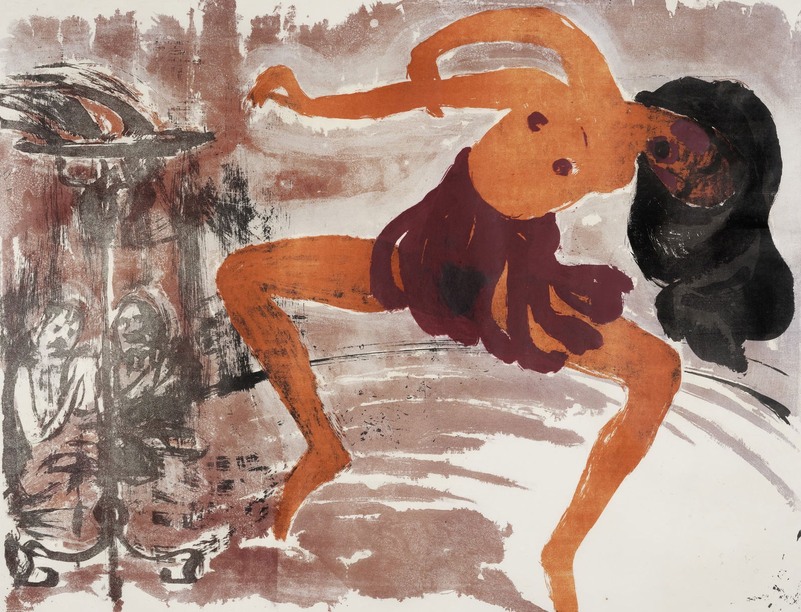 Emil Nolde - Tanzerin: Emil Nolde - Tanzerin. Print in colors. Measures: 23 x 30 inches. Signed and titled in the plate.