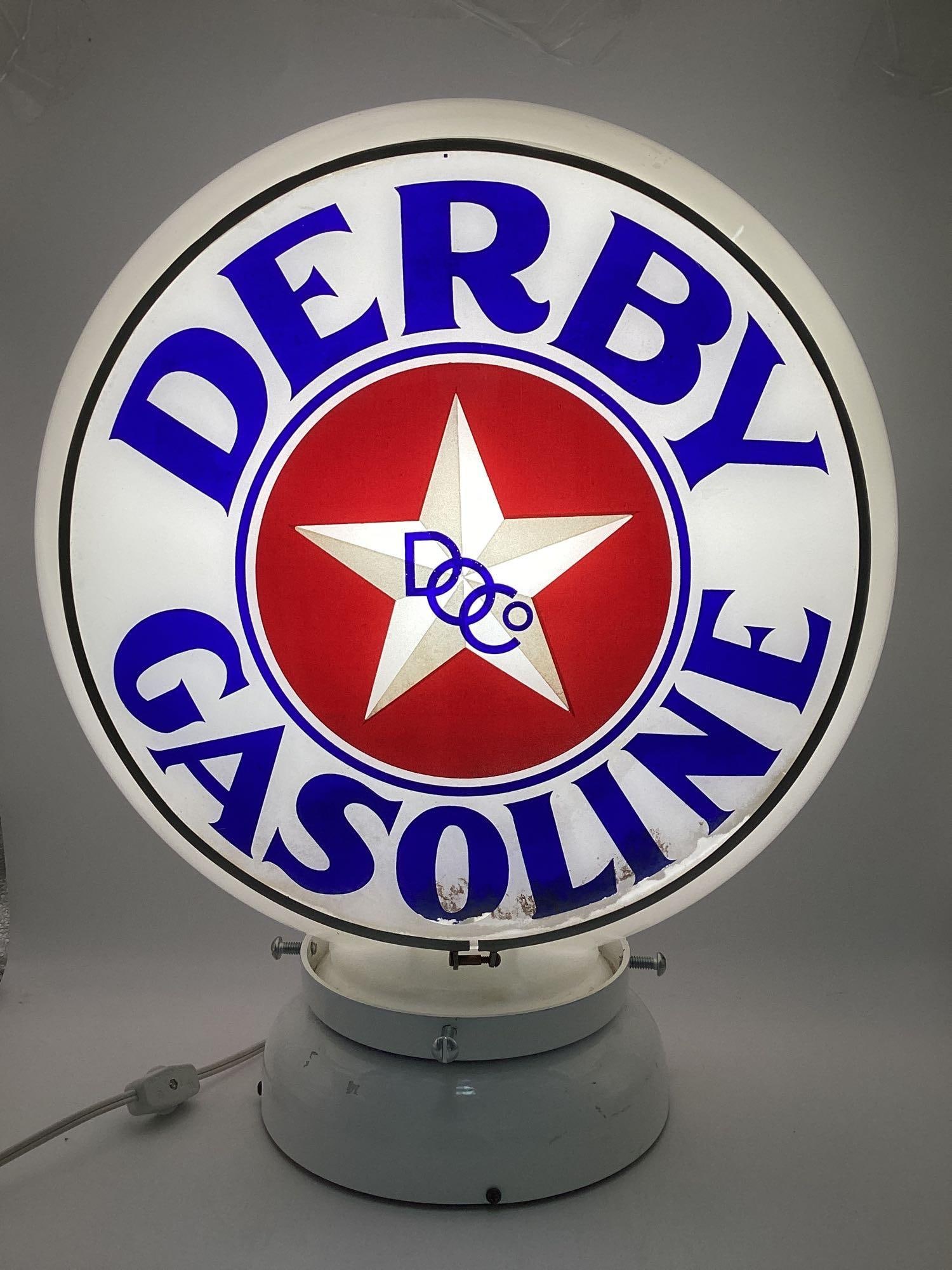 Early Derby "DoCo" Gasoline Pump Globe w/ Gill Body (1 of 12)