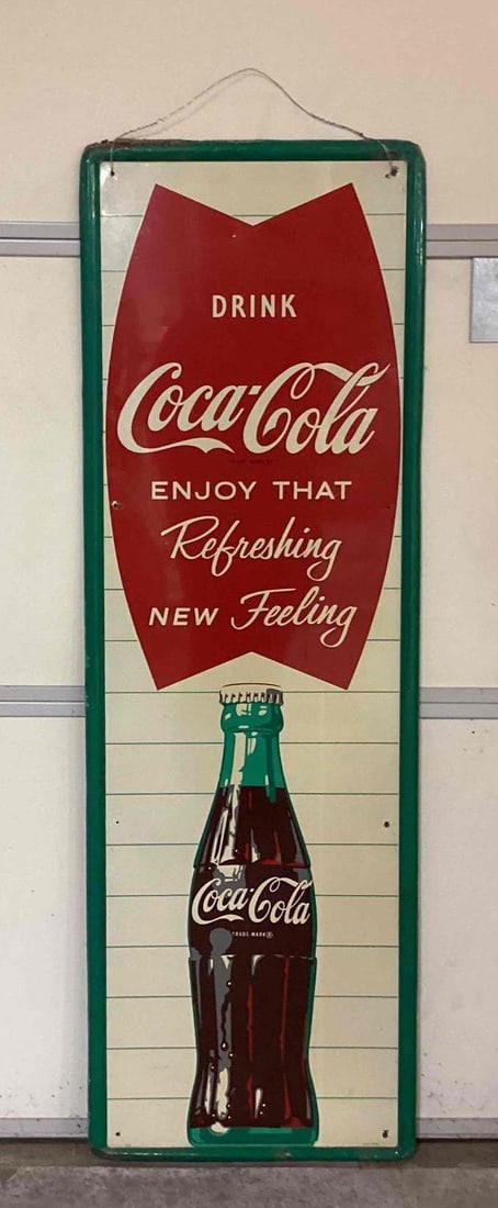 Coca-Cola Fishtail Vertical Sign w/ Bottle (1 of 2)