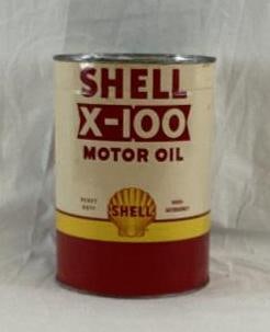 Shell X-100 5 Quart Oil Can (1 of 3)