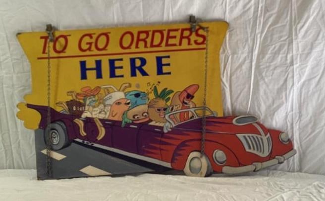 "To Go Orders Here" Double Sided Wood Sign (1 of 2)