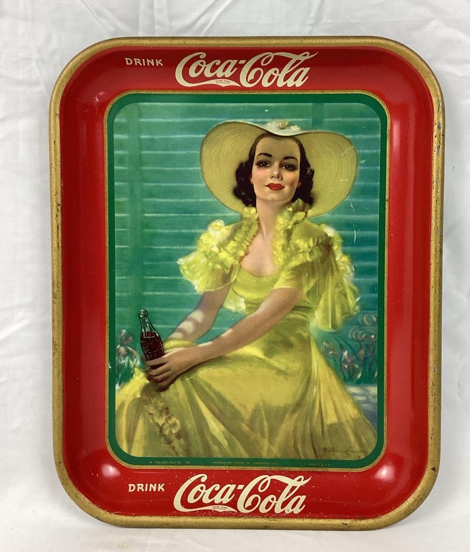 1938 Coca-Cola Serving Tray w/ Girl (1 of 5)