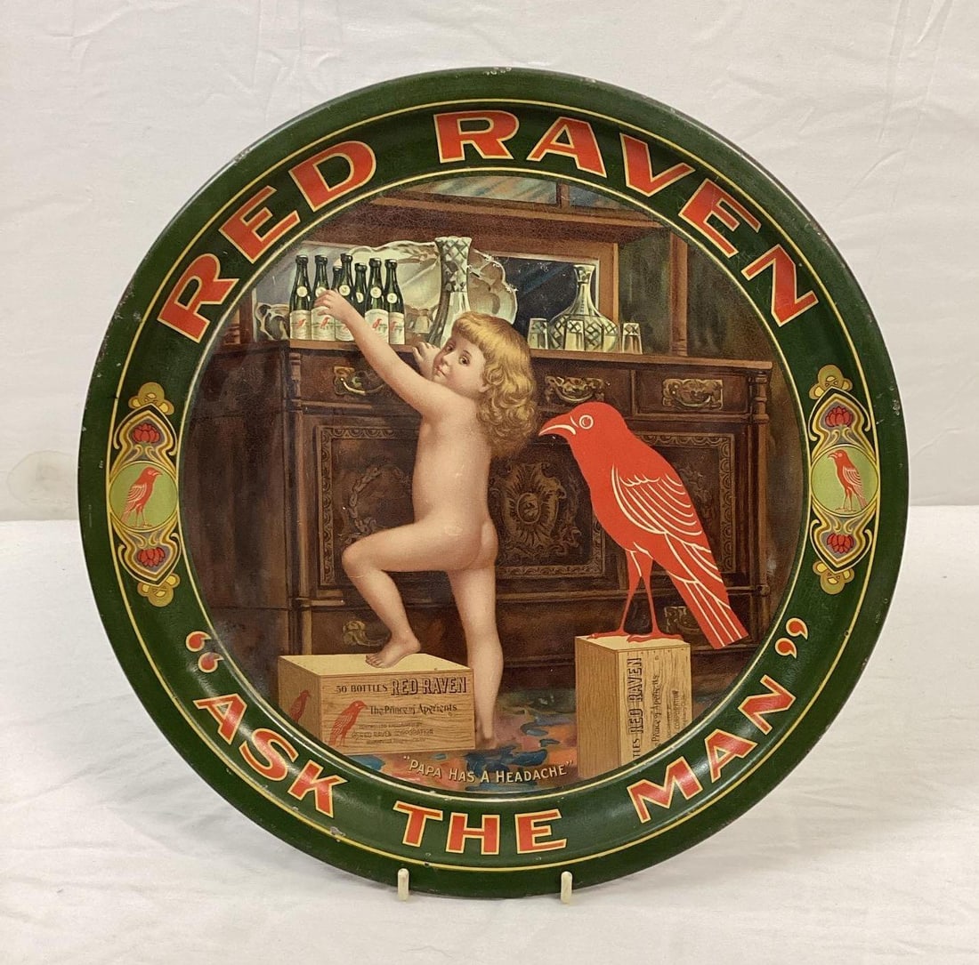 Fantastic Red Raven Beer Tray (1 of 3)