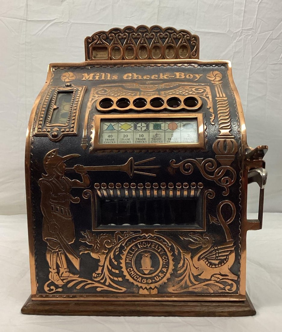 5 Cent Mills Check Boy Counter Drum Slot Machine (1 of 9)