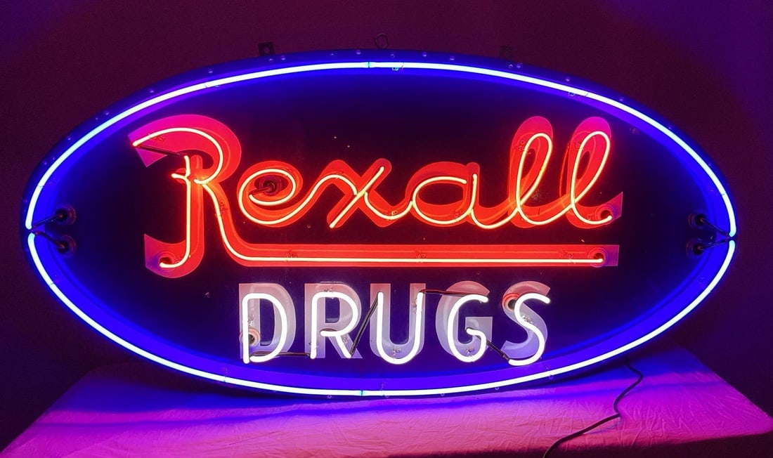 72" Rexall Porcelain Neon Sign (1 of 3)