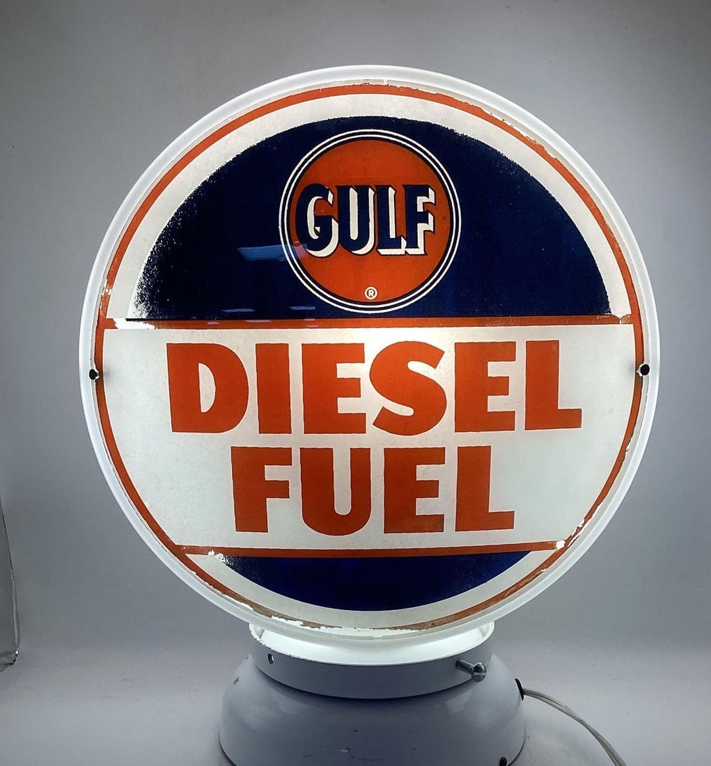 Gulf Diesel Fuel 12.5" Gasoline Pump Globe (1 of 10)