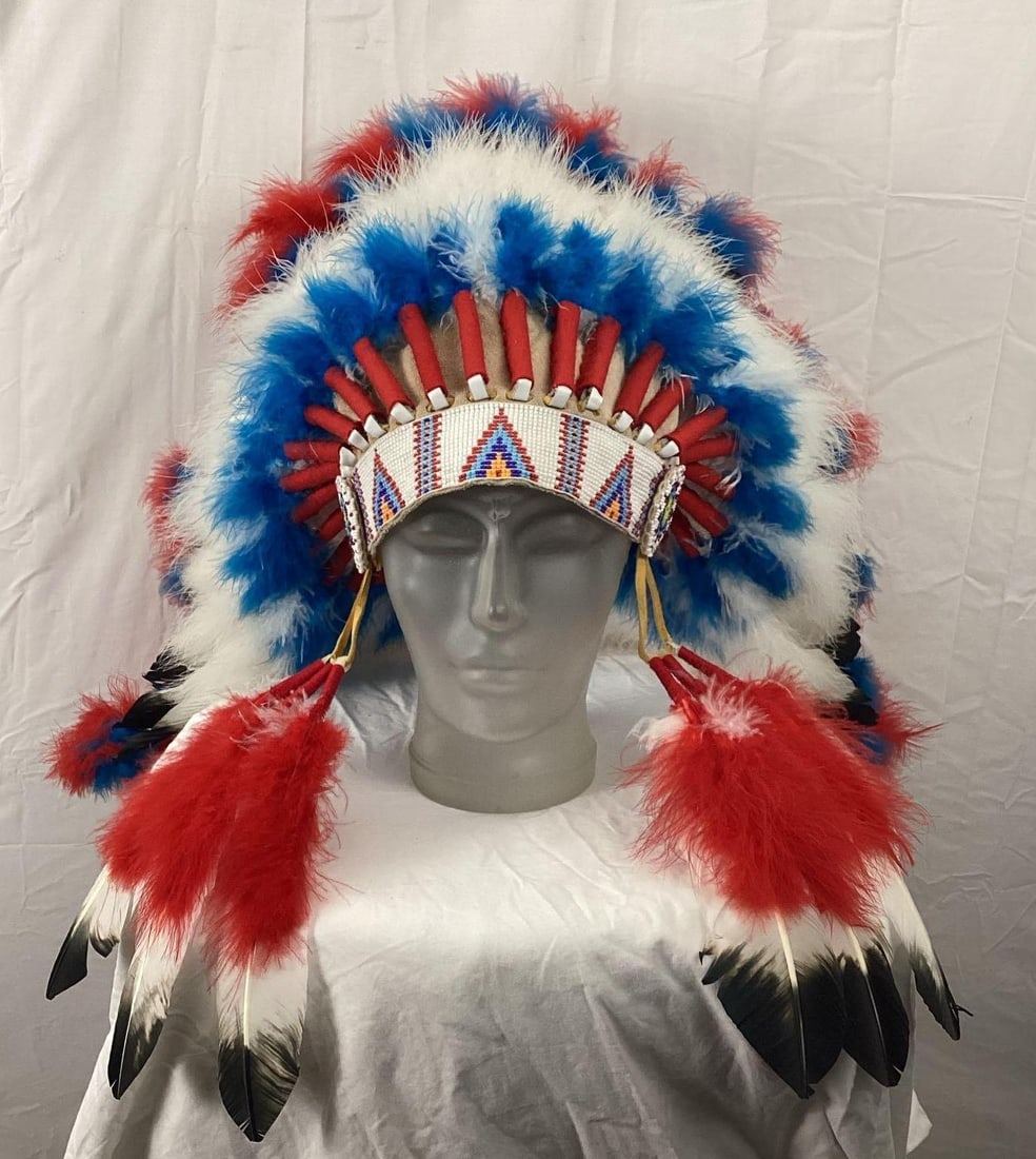Handmade Native American Headdress Pawnee Bill Trading Post (1 of 6)