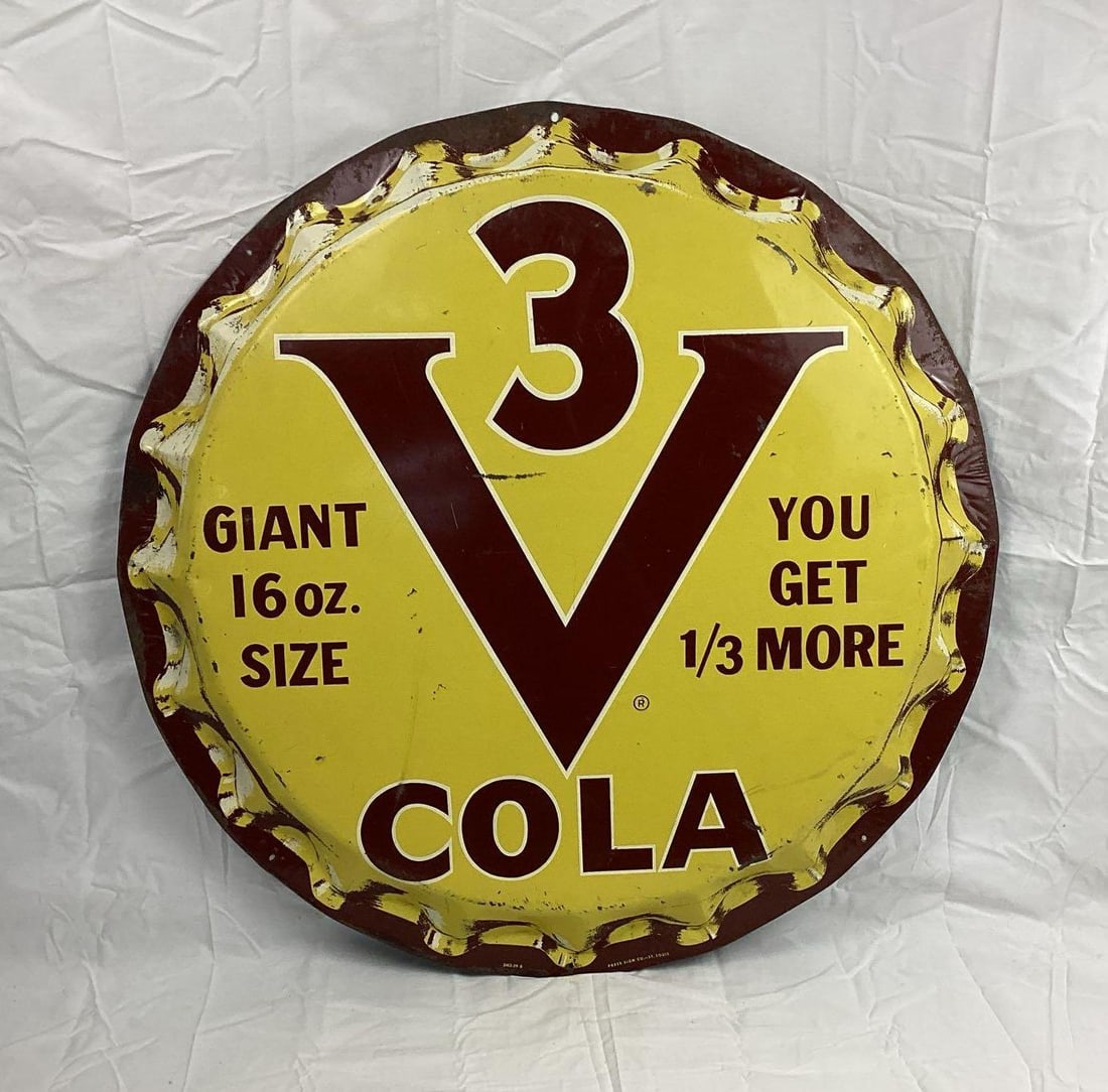 V-3 Cola Bottle Cap Sign (1 of 4)