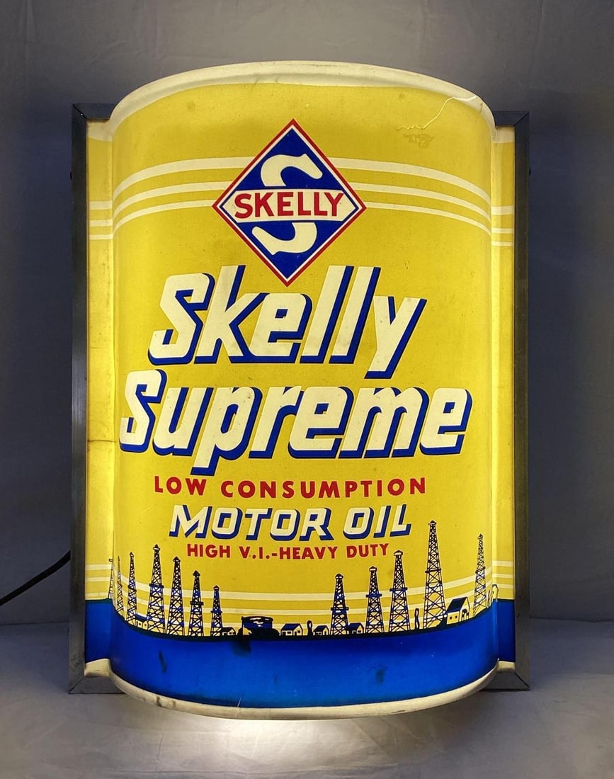 Skelly Supreme Vacuum Formed Quart Oil Can Lighted Sign (1 of 7)