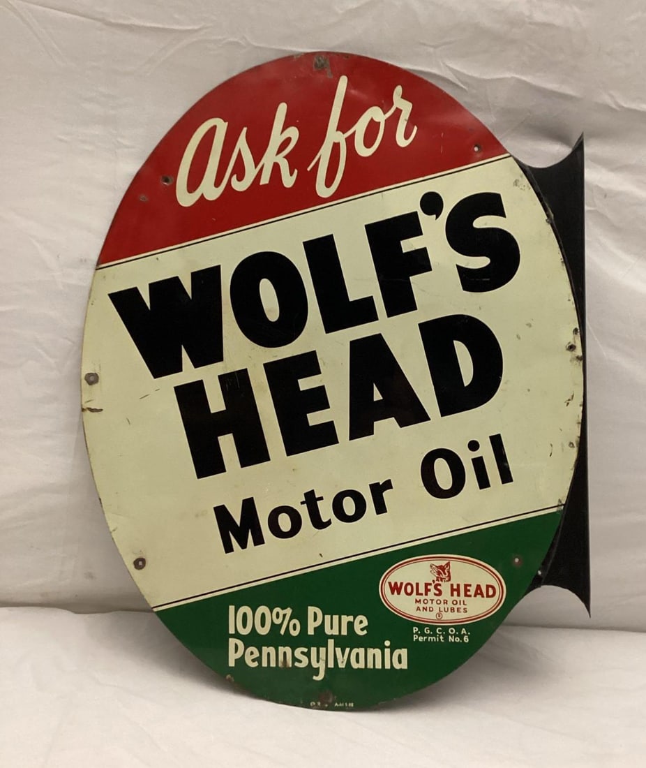 1962 Wolf's Head Flange Sign (1 of 6)