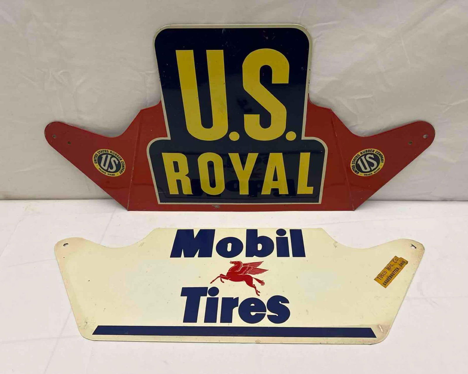 U.S. Royal and Mobil Tire Stand Signs (1 of 5)