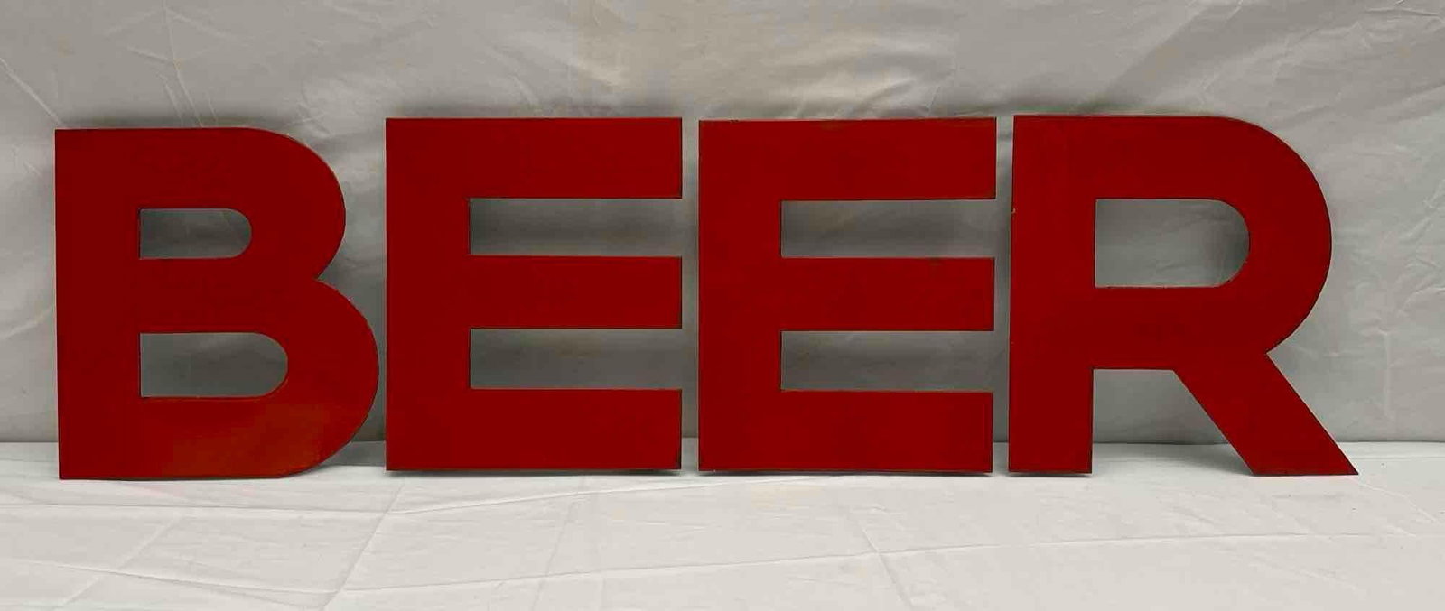 Porcelain Beer Letters Sign w/ Original Mounting Tabs (1 of 3)