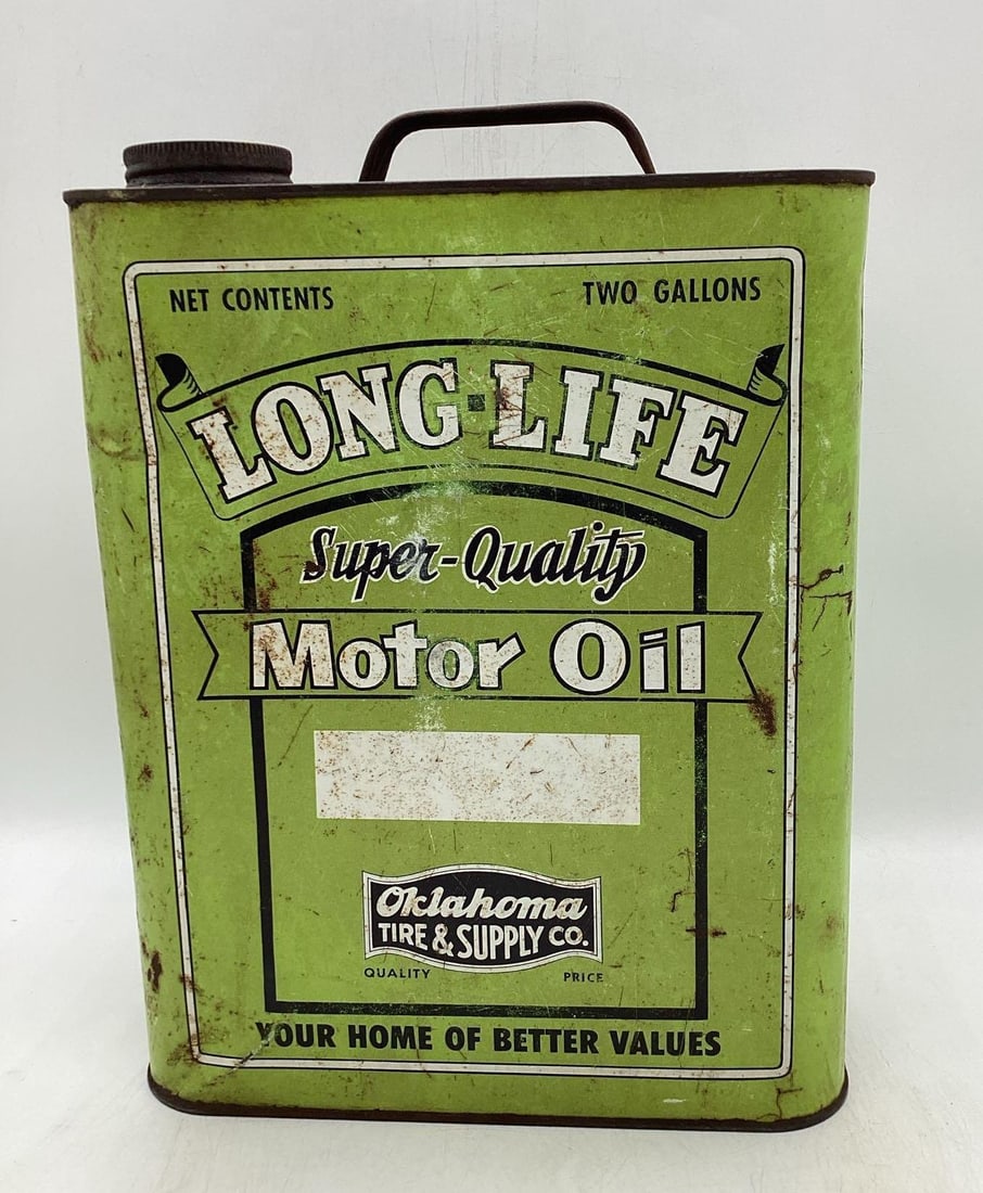 Early Oklahoma Tire & Supply "Long Life" Two Gallon Oil Can (1 of 6)