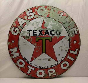 42" Texaco Gasoline/Motor Oil Porcelain Sign (1 of 2)