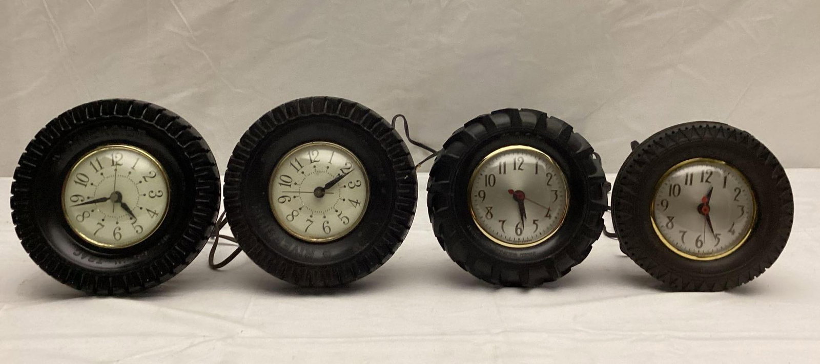 Four Tire Ashtray Desk Clocks (1 of 10)