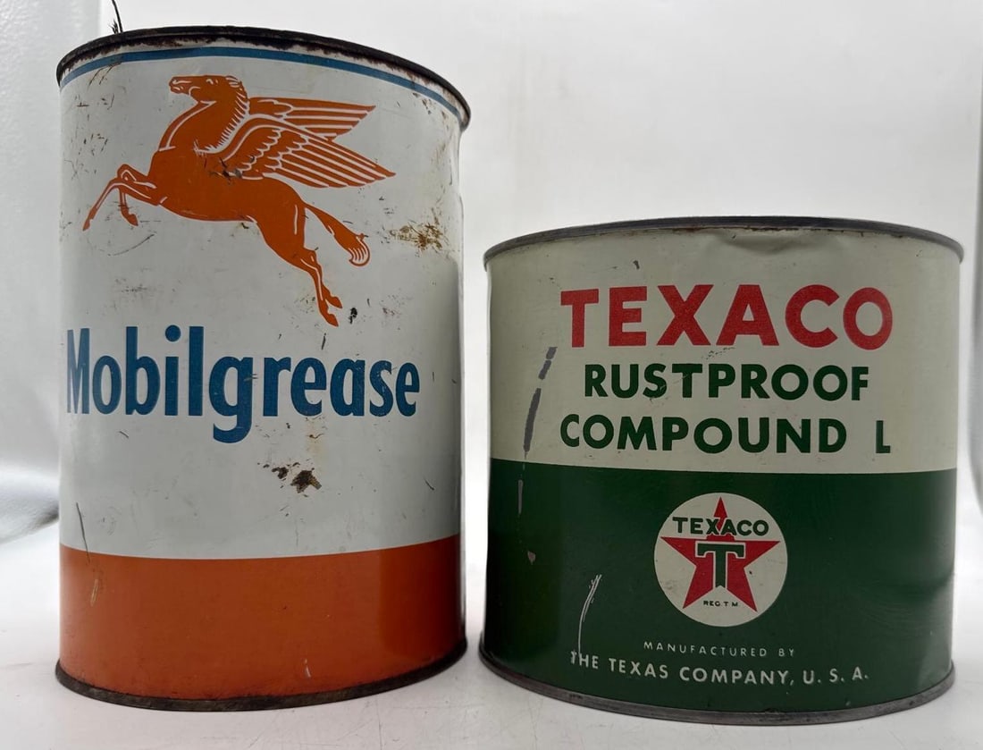 Mobil and Texaco 5lb Grease Cans (1 of 5)