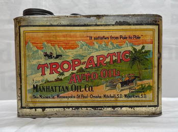 1910's Manhattan Trop-Artic One Gallon Auto Oils Can