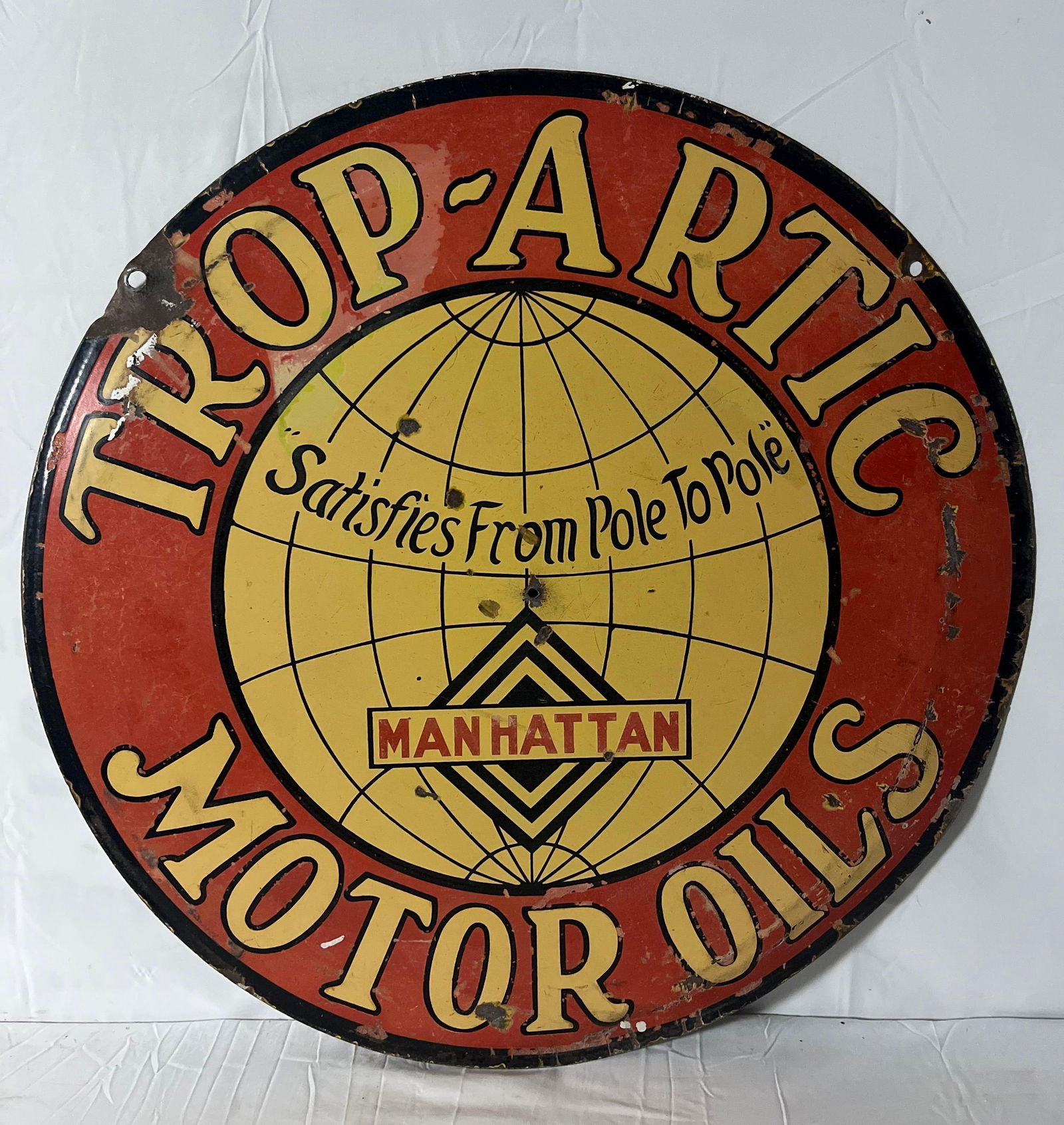 30" Manhattan Trop-Artic Porcelain Sign (1 of 4)