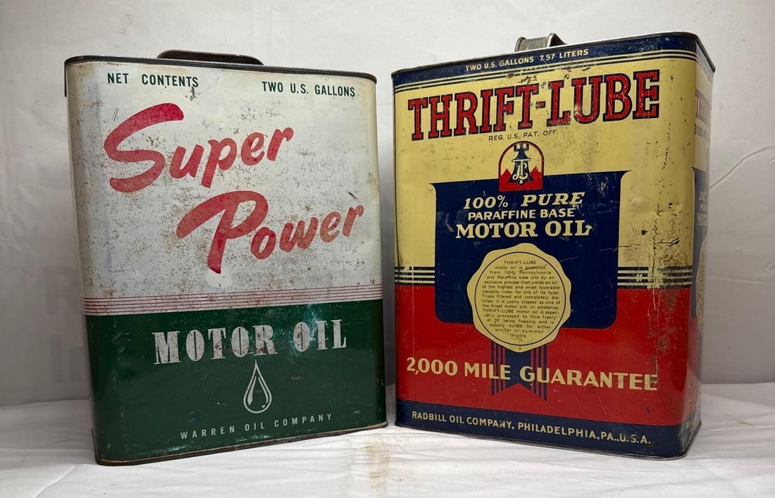 Super Power Oil and Thrift Lube Two Gallon Oil Cans (1 of 13)