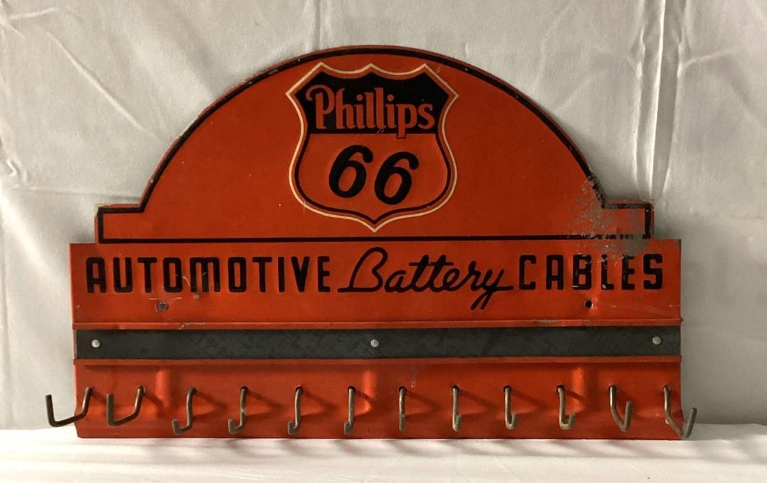 Vintage Phillips 66 Road Map Embossed Display Rack