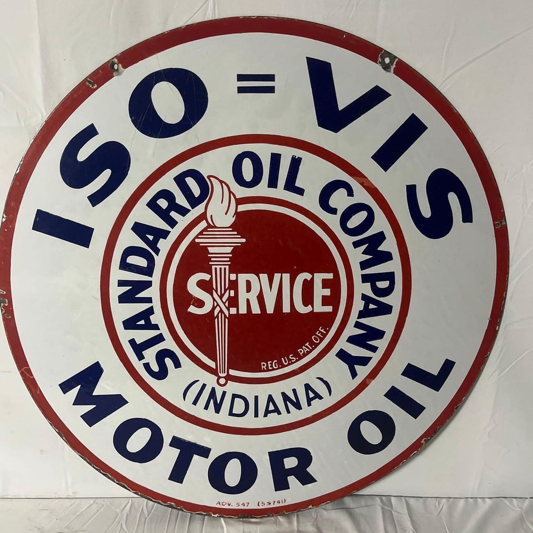 30" Standard of Indiana Iso-Vis Porcelain Sign (1 of 8)